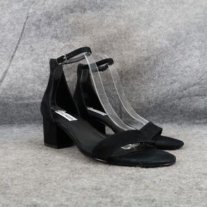 Steve Madden Shoes Womens 8 Sandal Dressy Block Heel Leather Black Ankle Strap